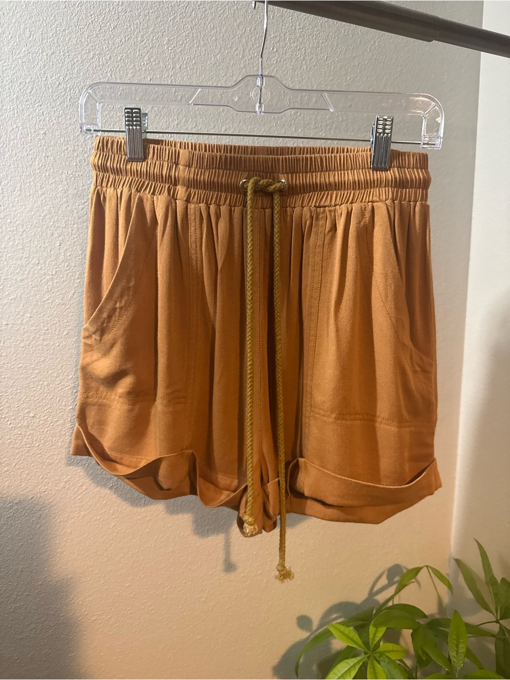 Hem & Thread Boho Flowy Shorts Size S Rust Casual Lounge Summer